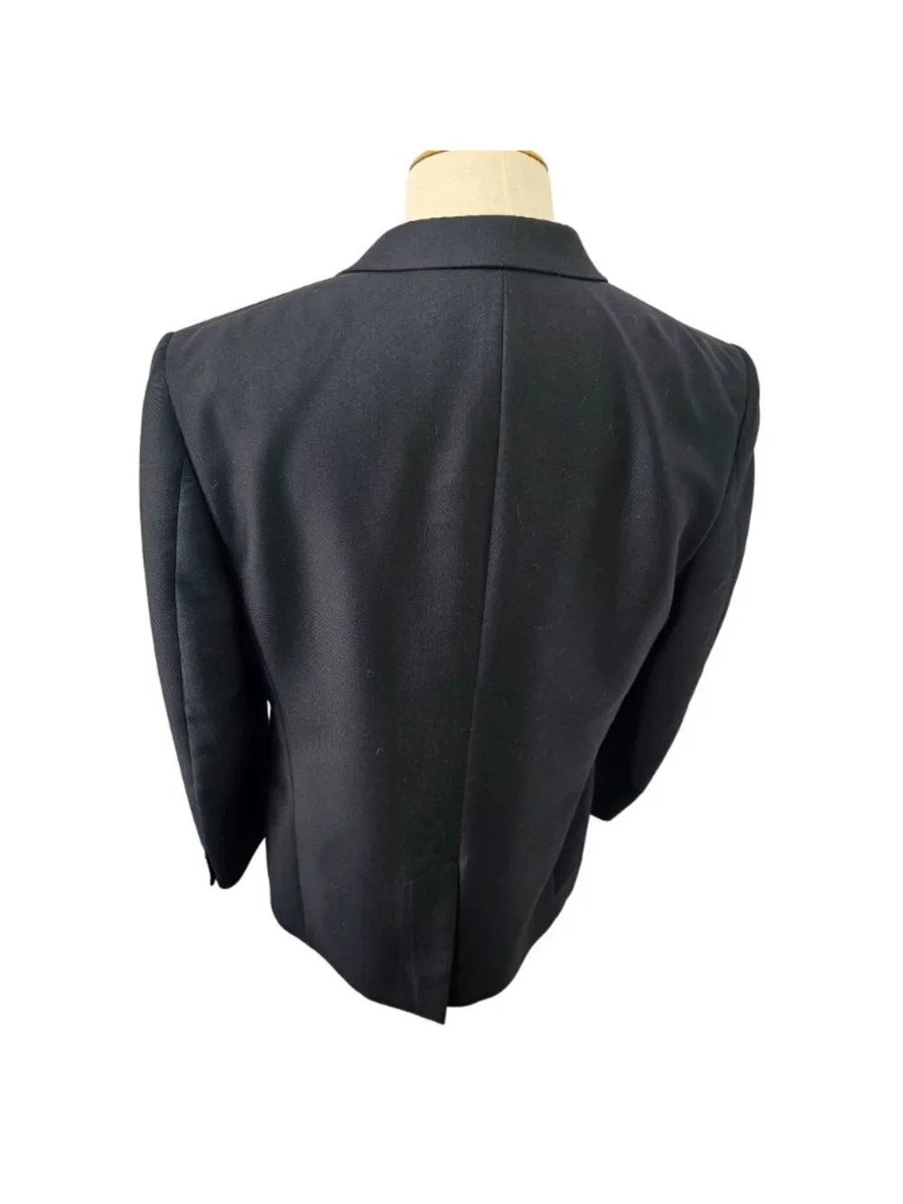 Y2K Vitarelli Black Wool Blazer Mens 40L Classic Italian Sport Coat Peak Lapel